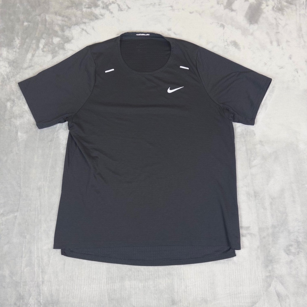 Nike Running Dri-FIT Shirt Mens Large Black Short Sleeve DD1534-010 Activewear